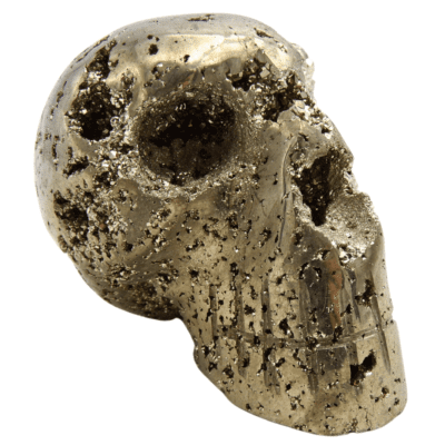 Druzy Pyrite Skull Carving (55mm x 50mm) - Image 3