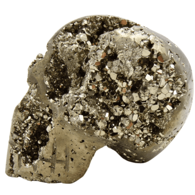 Druzy Pyrite Skull Carving (55mm x 50mm) - Image 2