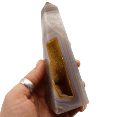 Natural Agate Druzy Obelisk (138mm x 45mm) - Image 5