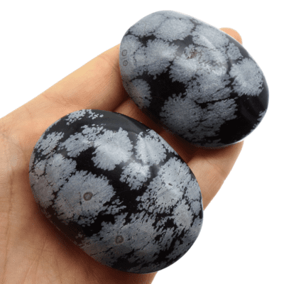 Snowflake Obsidian Palmstones x 2 (176g) - Image 4