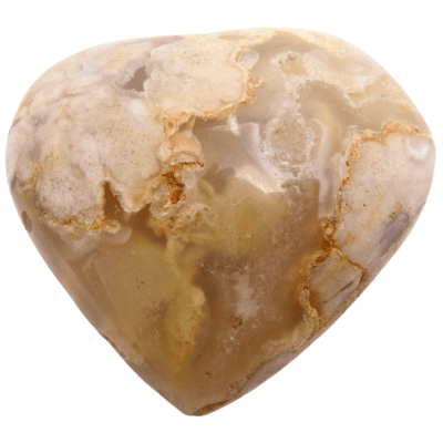 Flower Agate Polished Heart (80mm x 70mm) - Image 2