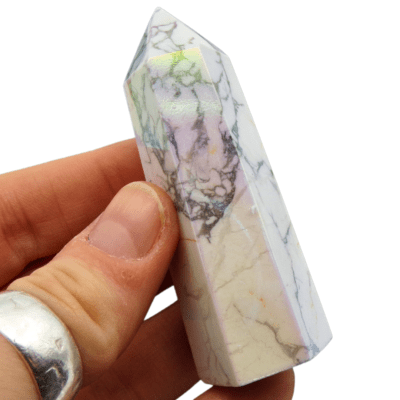 Aura White Howlite Polished Point (75mm) - Image 4