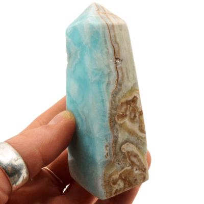 Blue Aragonite Polished Obelisk (92mm) - Image 4