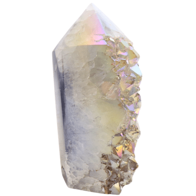 Aura Amethyst Druzy Part-Polished Point (112mm x 48mm) - Image 4