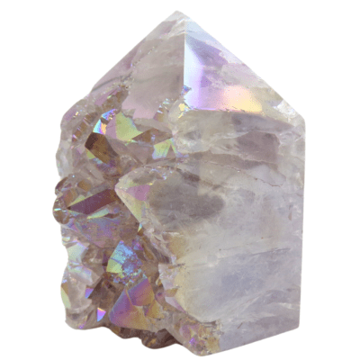 Aura Amethyst Druzy Part-Polished Point (70mm x 55mm) - Image 4