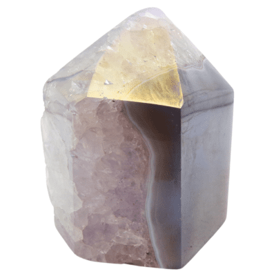 Aura Amethyst Druzy Part-Polished Point (70mm x 55mm) - Image 3