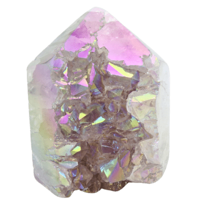 Wholesale Aura Amethyst Part-Polished Druzy Point