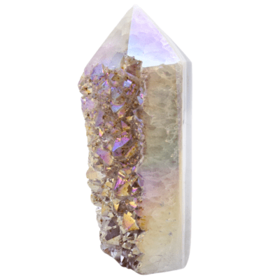 Aura Amethyst Druzy Part-Polished Point (108mm x 35mm) - Image 3