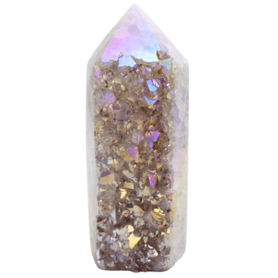 Aura Amethyst Part-Polished Druzy Point