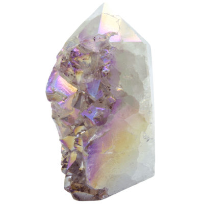 Aura Amethyst Druzy Part-Polished Point (90mm x 50mm) - Image 4