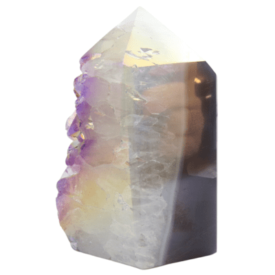 Aura Amethyst Druzy Part-Polished Point (90mm x 50mm) - Image 3