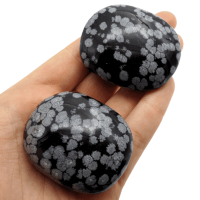 Snowflake Obsidian Palmstones x 2 (128g) - Image 4