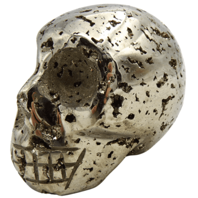 Druzy Pyrite Skull Carving (45mm x 35mm) - Image 2