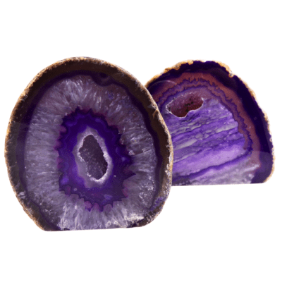 Purple Agate Druzy Geodes x 2 (442g) - Image 3