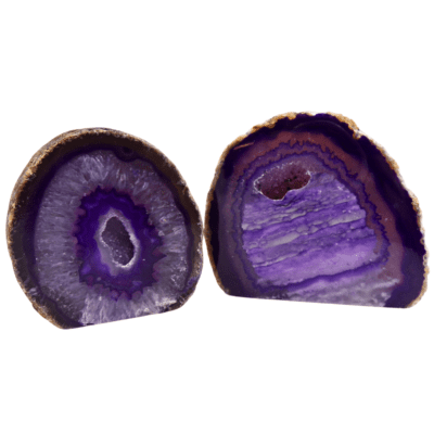 Purple Agate Druzy Geodes x 2 (442g) - Image 2