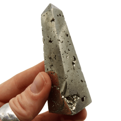 Druzy Pyrite Obelisk (85mm) - Image 4