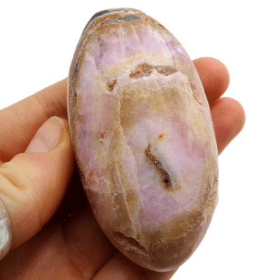 Pink Aragonite Polished Palmstone (75mm x 40mm) - Image 4