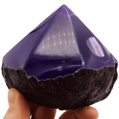 Dyed Purple Agate Cut Base Point (80mm) - Image 5