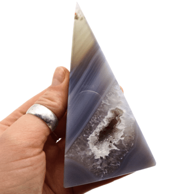 Natural Agate Druzy Pyramid (115mm x 60mm) - Image 4