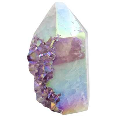 Aura Amethyst Druzy Part-Polished Point (95mm x 55mm) - Image 3