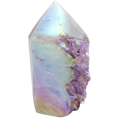 Aura Amethyst Druzy Part-Polished Point (95mm x 55mm) - Image 2