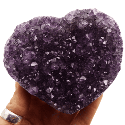 Uruguayan Amethyst Druzy Heart (105mm x 96mm) - Image 4